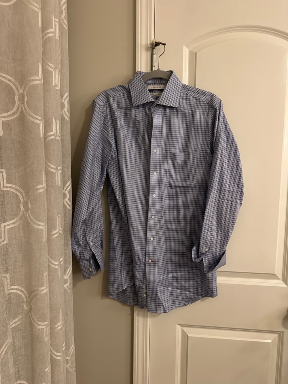 Daniel Cremieux Blue Micro-Check Long Sleeve Dress Shirt